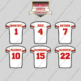 Kansas City Chiefs 2025 Away Jersey Glossy Stickers (Choose Your Player) Page 1