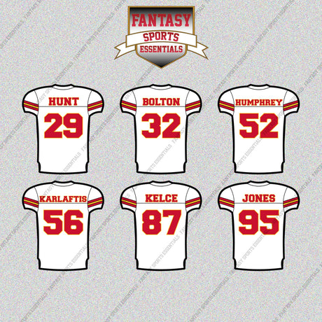 Kansas City Chiefs 2025 Away Jersey Glossy Stickers (Choose Your Player) Page 2