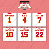 Kansas City Chiefs 2025 Away Jersey Wall Art Prints (Choose Your Player) Page 1