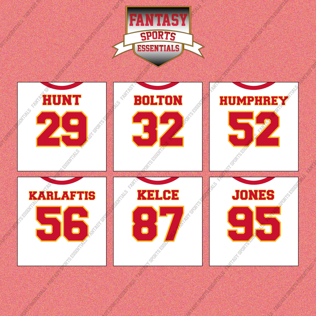 Kansas City Chiefs 2025 Away Jersey Wall Art Prints (Choose Your Player) Page 2