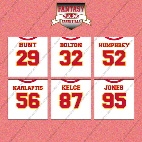 Kansas City Chiefs 2025 Away Jersey Wall Art Prints (Choose Your Player) Page 2
