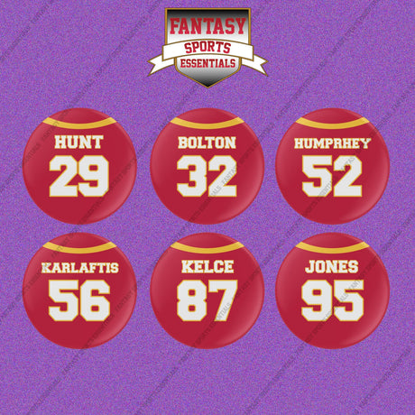 Kansas City Chiefs 2025 Home Jersey Button Pins (Choose Your Player) Page 2