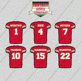 Kansas City Chiefs 2025 Home Jersey Glossy Stickers (Choose Your Player) Page 1