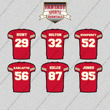 Kansas City Chiefs 2025 Home Jersey Glossy Stickers (Choose Your Player) Page 2