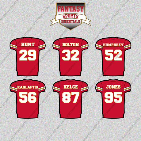 Kansas City Chiefs 2025 Home Jersey Glossy Stickers (Choose Your Player) Page 2