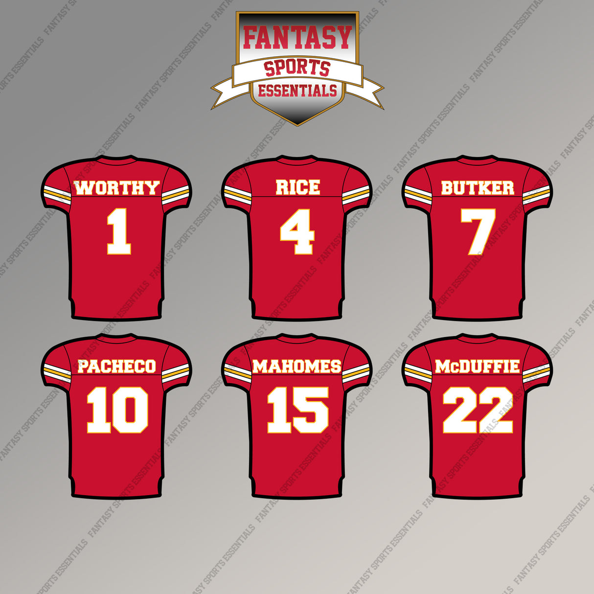 Kansas City Chiefs 2025 Home Jersey Magnets (Choose Your Player) Page 1