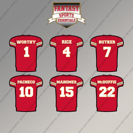 Kansas City Chiefs 2025 Home Jersey Magnets (Choose Your Player) Page 1