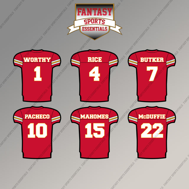 Kansas City Chiefs 2025 Home Jersey Magnets (Choose Your Player) Page 1