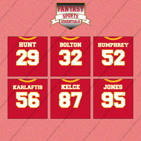 Kansas City Chiefs 2025 Home Jersey Wall Art Prints (Choose Your Player) Page 2