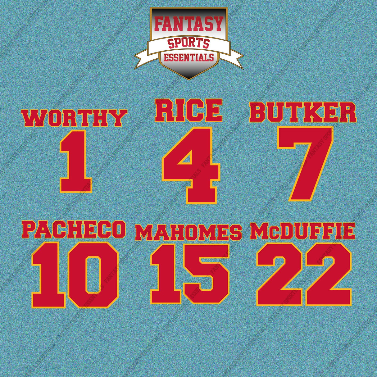 Kansas City Chiefs 2025 Name and Number Car Decals (Choose Your Player) Page 1