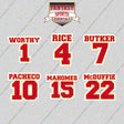 Kansas City Chiefs 2025 Name and Number Glossy Stickers (Choose Your Player) Page 1