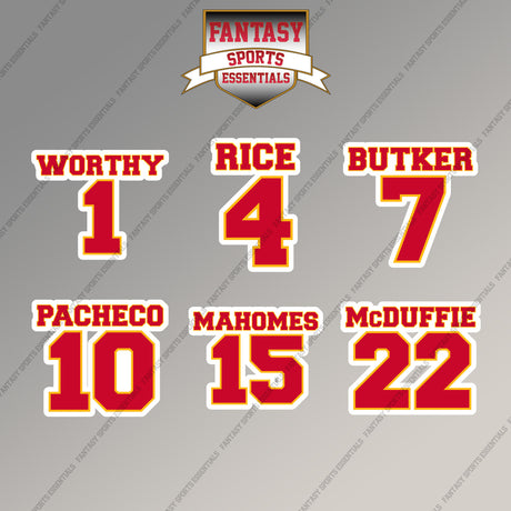 Kansas City Chiefs 2025 Name and Number Magnets (Choose Your Player) Page 1