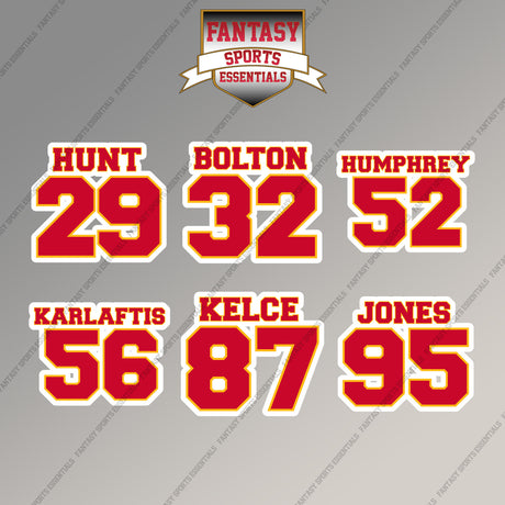Kansas City Chiefs 2025 Name and Number Magnets (Choose Your Player) Page 2