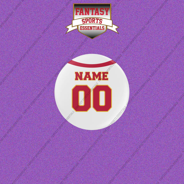 Kansas City Chiefs Personalized Current Away Jersey Buttons