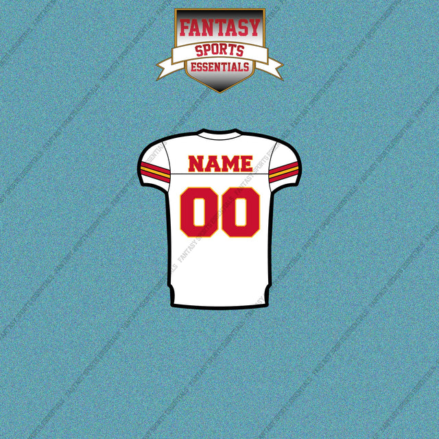 Kansas City Chiefs Personalized Current Away Jersey Car Decals