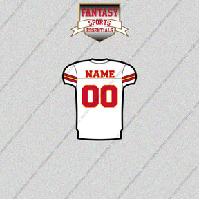Kansas City Chiefs Personalized Current Away Jersey Glossy Stickers