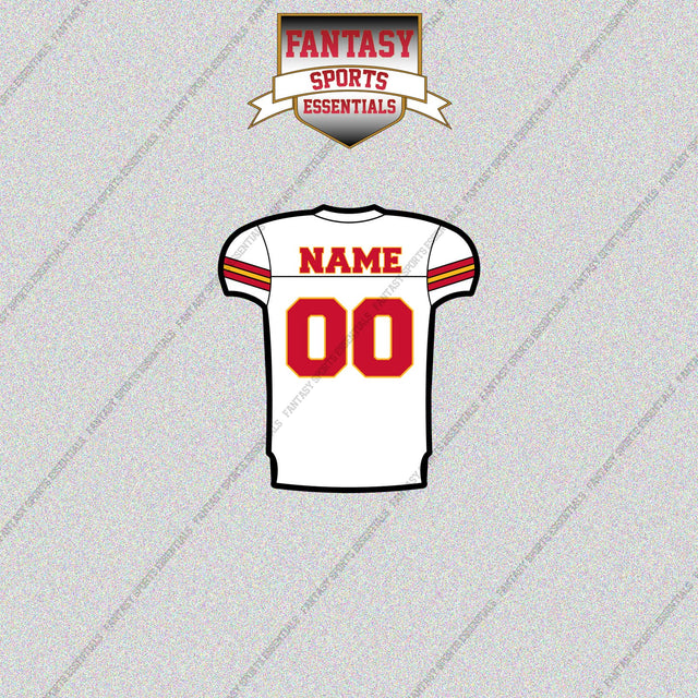 Kansas City Chiefs Personalized Current Away Jersey Glossy Stickers