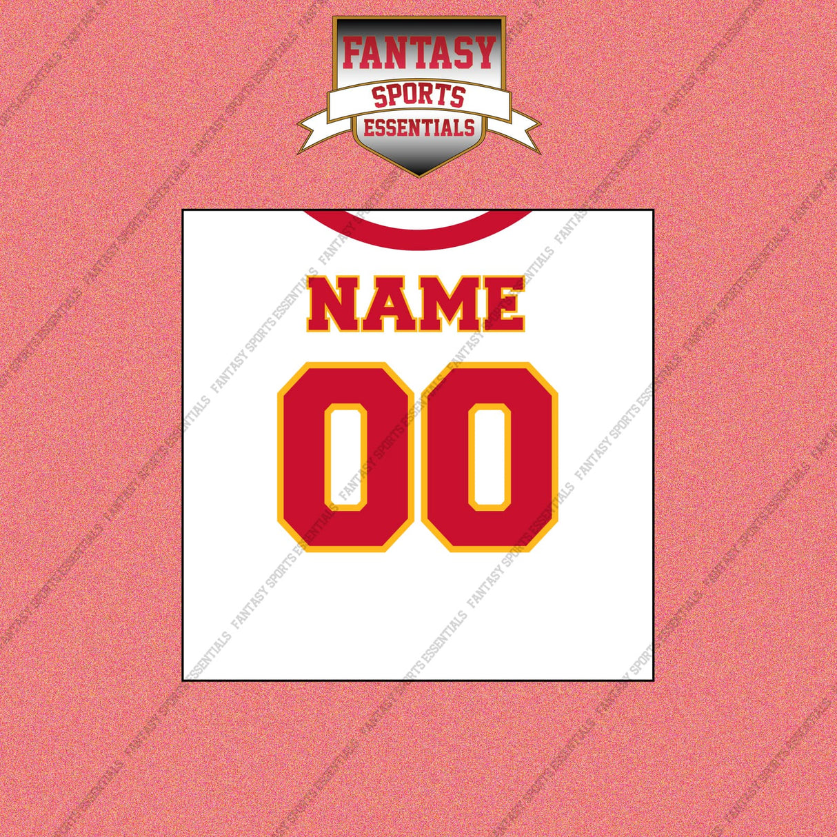 Kansas City Chiefs Personalized Current Away Jersey Wall Art Prints