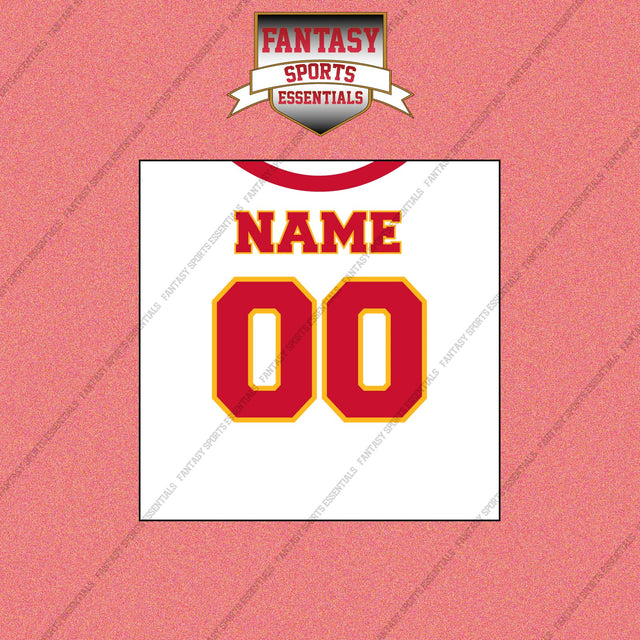 Kansas City Chiefs Personalized Current Away Jersey Wall Art Prints