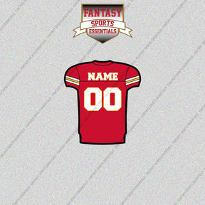 Kansas City Chiefs Personalized Current Home Jersey Glossy Stickers