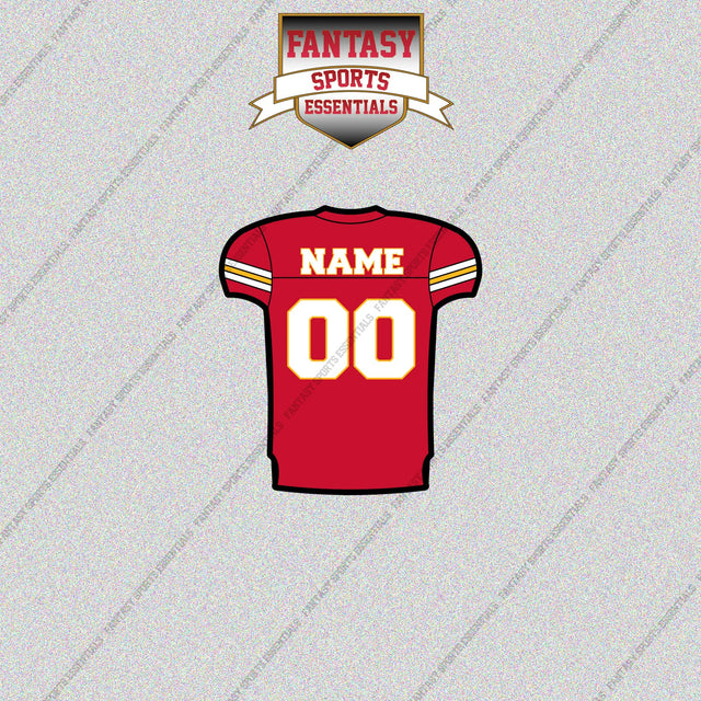 Kansas City Chiefs Personalized Current Home Jersey Glossy Stickers