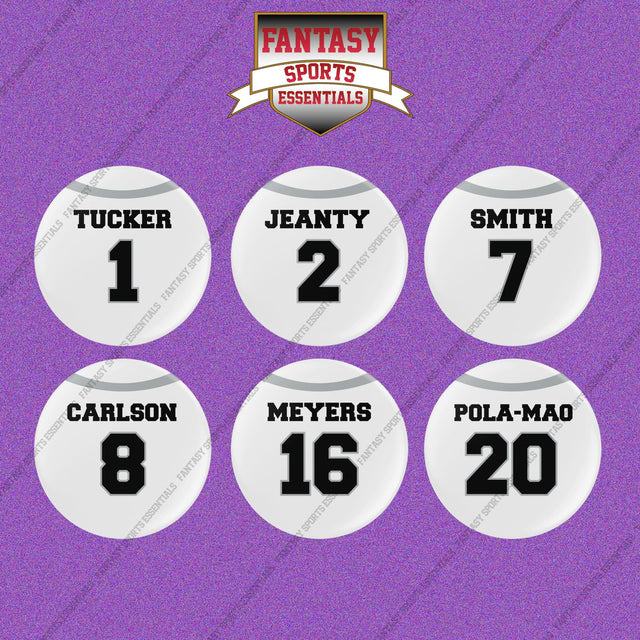 Las Vegas Raiders 2025 Away Jersey Button Pins (Choose Your Player) Page 1