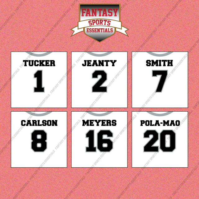 Las Vegas Raiders 2025 Away Jersey Wall Art Prints (Choose Your Player) Page 1