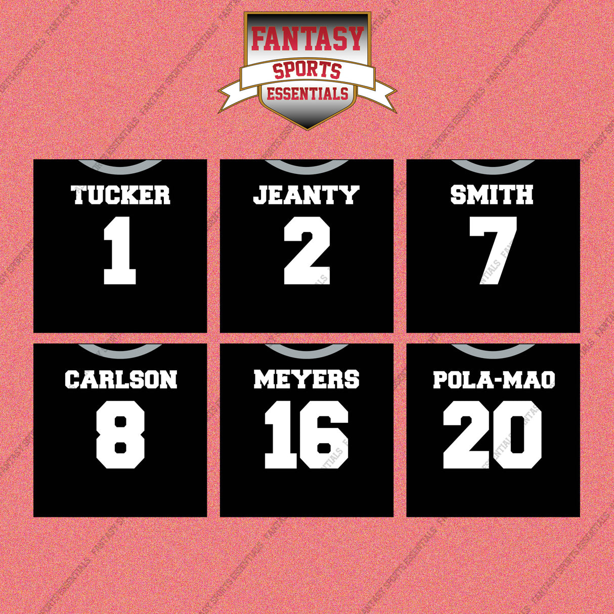 Las Vegas Raiders 2025 Home Jersey Wall Art Prints (Choose Your Player) Page 1