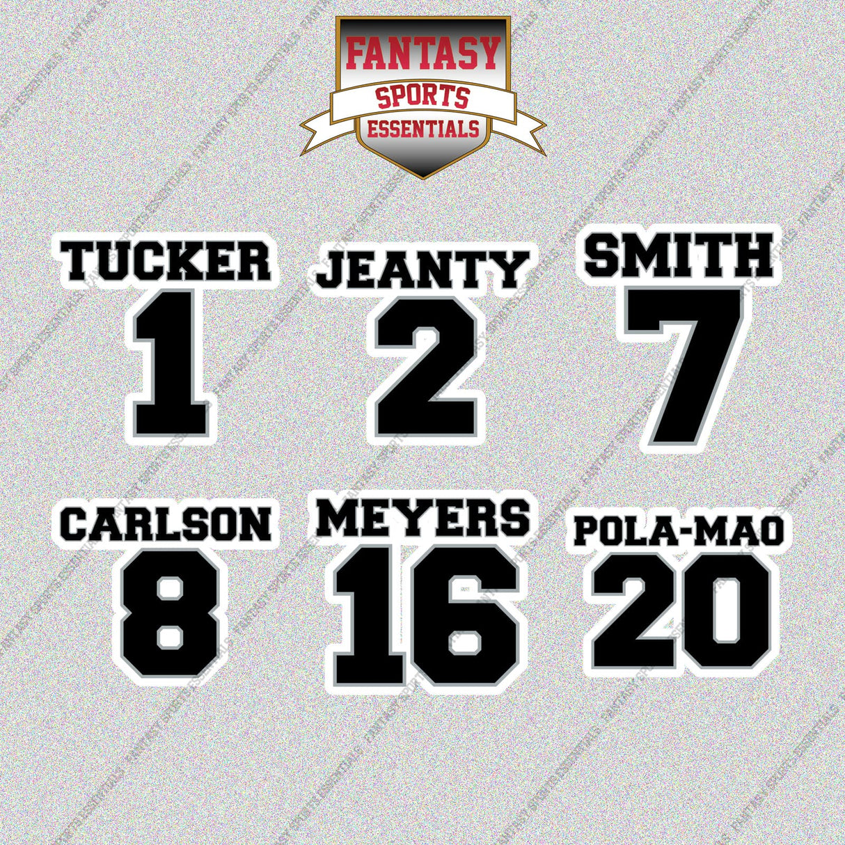 Las Vegas Raiders 2025 Name and Number Glossy Stickers (Choose Your Player) Page 1
