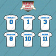 Los Angeles Chargers 2025 Away Jersey Car Decals (Choose Your Player) Page 1