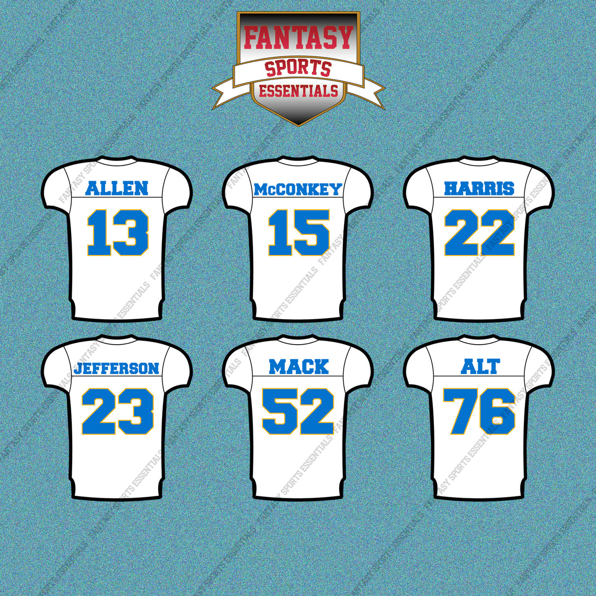 Los Angeles Chargers 2025 Away Jersey Car Decals (Choose Your Player) Page 2