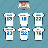 Los Angeles Chargers 2025 Away Jersey Car Decals (Choose Your Player) Page 2