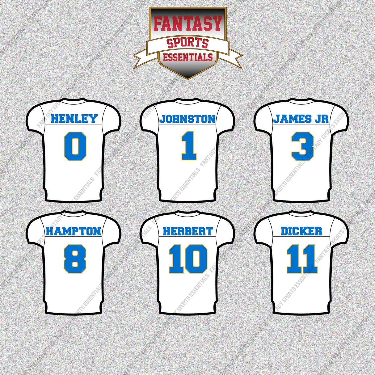 Los Angeles Chargers 2025 Away Jersey Glossy Stickers (Choose Your Player) Page 1
