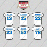 Los Angeles Chargers 2025 Away Jersey Glossy Stickers (Choose Your Player) Page 2