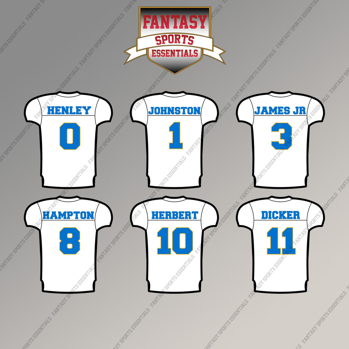 Los Angeles Chargers 2025 Away Jersey Magnets (Choose Your Player) Page 1
