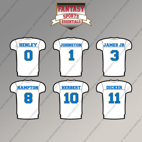 Los Angeles Chargers 2025 Away Jersey Magnets (Choose Your Player) Page 1