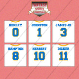 Los Angeles Chargers 2025 Away Jersey Wall Art Prints (Choose Your Player) Page 1