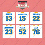 Los Angeles Chargers 2025 Away Jersey Wall Art Prints (Choose Your Player) Page 2