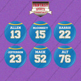 Los Angeles Chargers 2025 Home Jersey Button Pins (Choose Your Player) Page 2