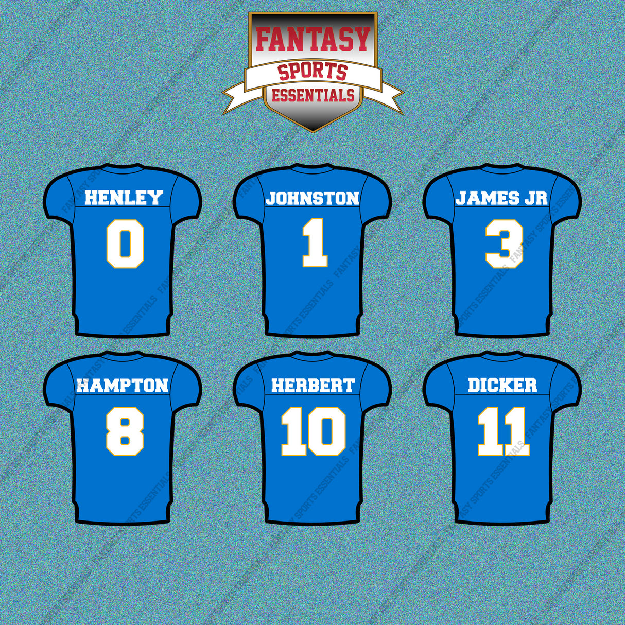 Los Angeles Chargers 2025 Home Jersey Car Decals (Choose Your Player) Page 1