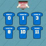 Los Angeles Chargers 2025 Home Jersey Car Decals (Choose Your Player) Page 1