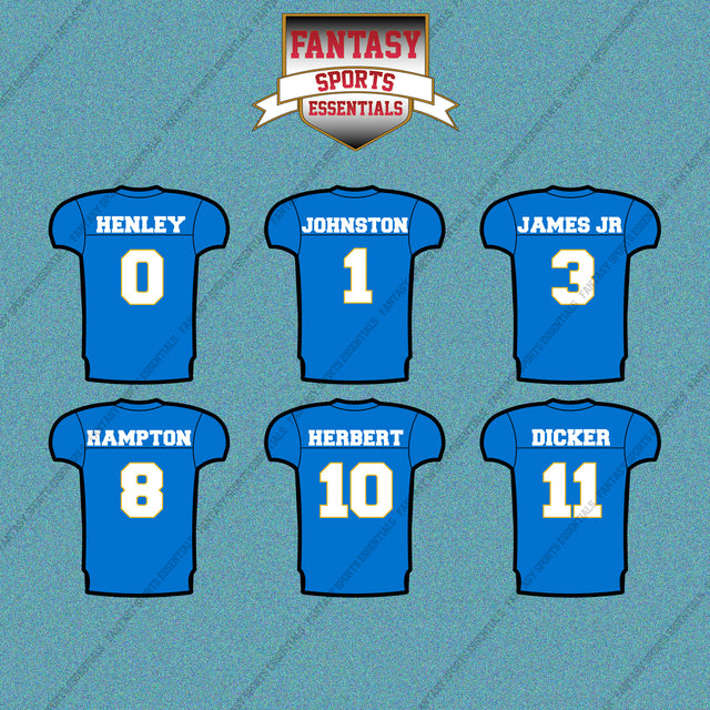Los Angeles Chargers 2025 Home Jersey Car Decals (Choose Your Player) Page 1