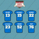 Los Angeles Chargers 2025 Home Jersey Car Decals (Choose Your Player) Page 2