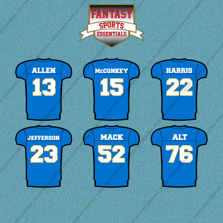 Los Angeles Chargers 2025 Home Jersey Car Decals (Choose Your Player) Page 2