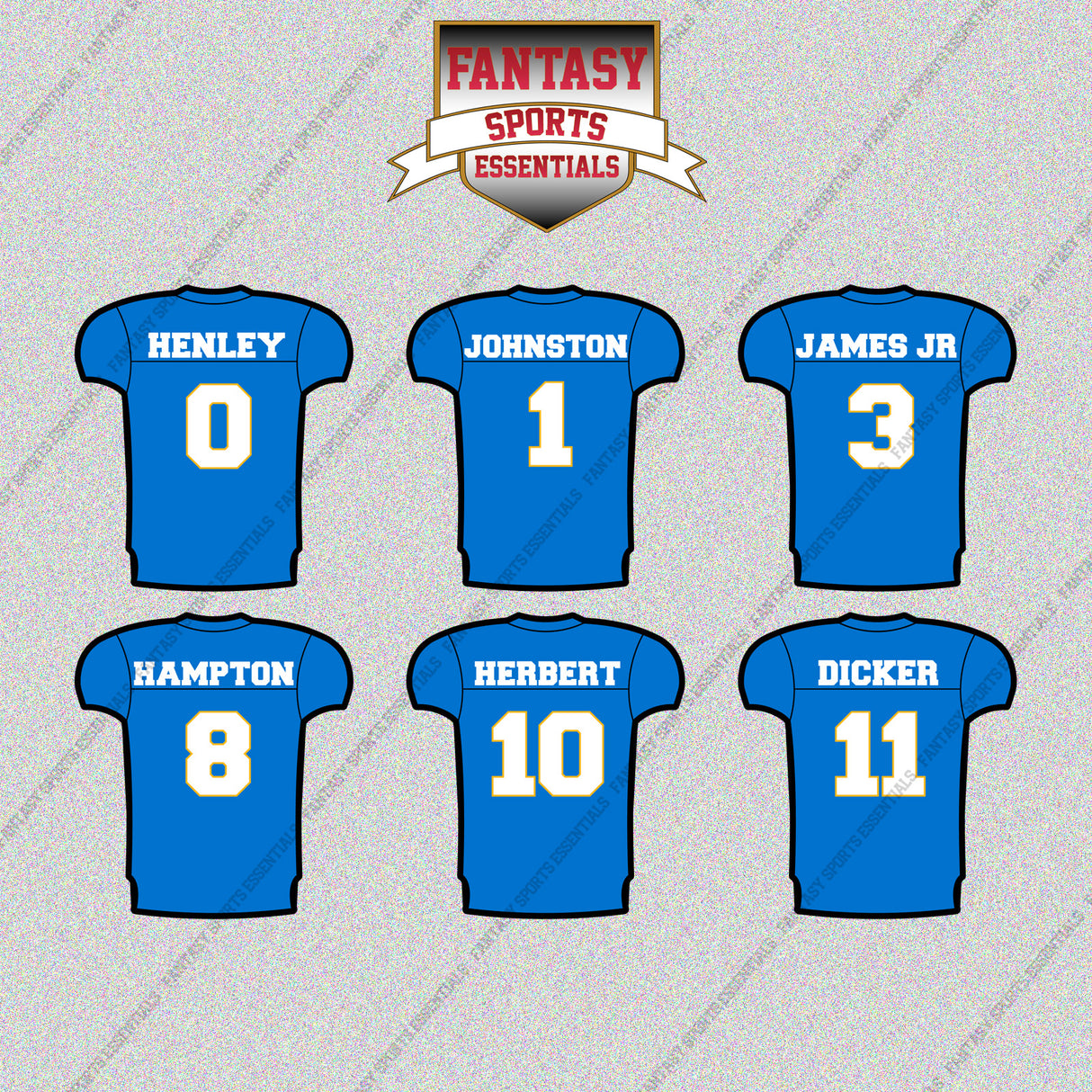 Los Angeles Chargers 2025 Home Jersey Glossy Stickers (Choose Your Player) Page 1