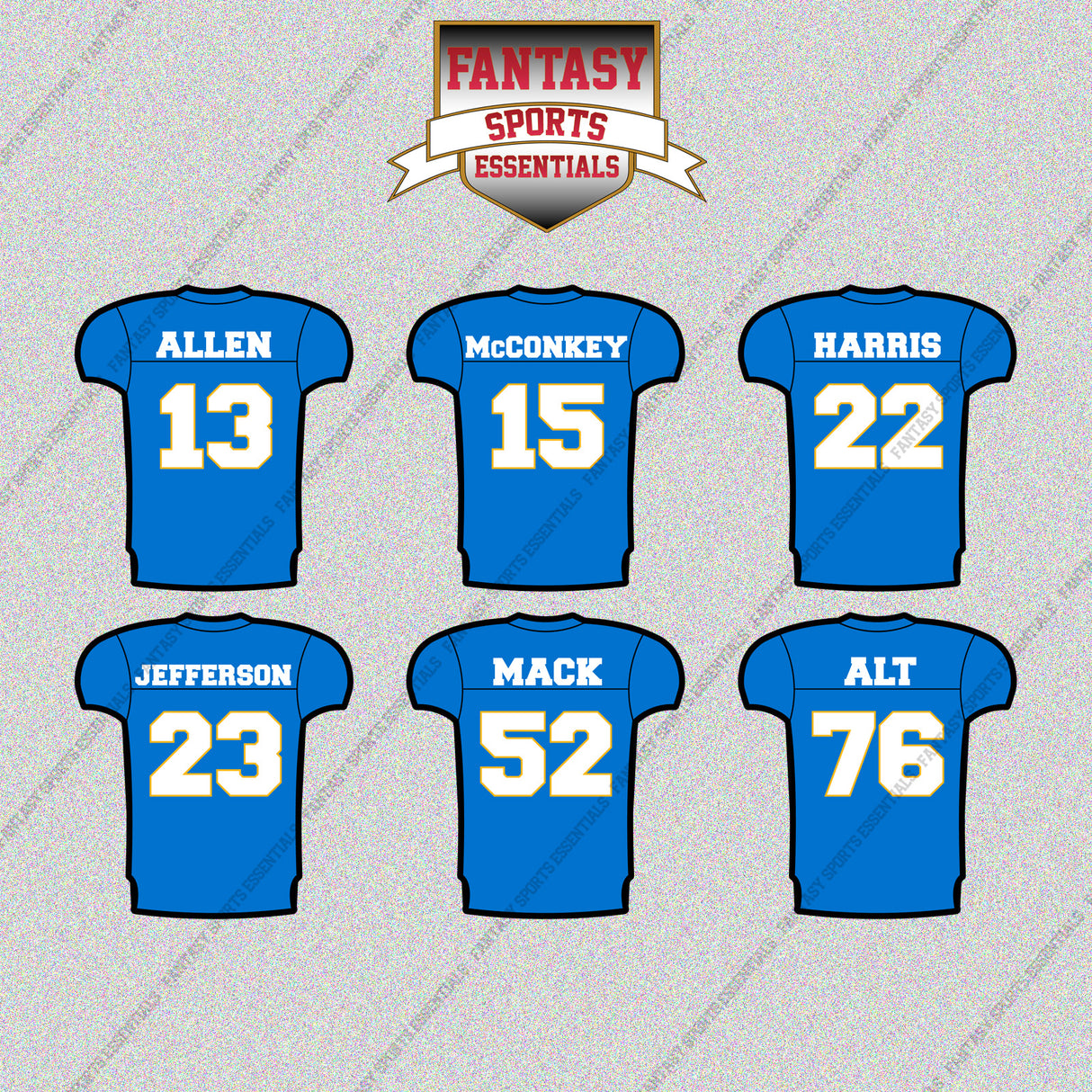 Los Angeles Chargers 2025 Home Jersey Glossy Stickers (Choose Your Player) Page 2
