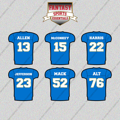 Los Angeles Chargers 2025 Home Jersey Glossy Stickers (Choose Your Player) Page 2