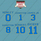 Los Angeles Chargers 2025 Name and Number Car Decals (Choose Your Player) Page 1