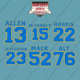 Los Angeles Chargers 2025 Name and Number Car Decals (Choose Your Player) Page 2