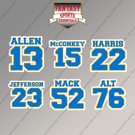 Los Angeles Chargers 2025 Name and Number Magnets (Choose Your Player) Page 2